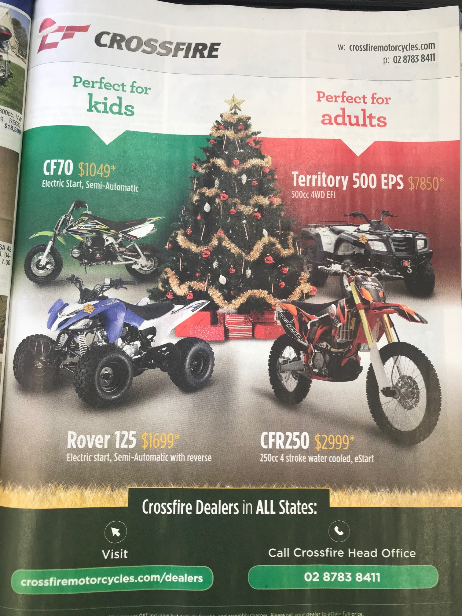 Crossfire Just BIkes December ad
