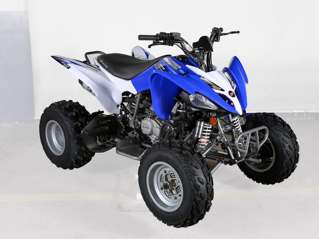 crossfire-mustang-evo-2-atv-blue-black-front-side